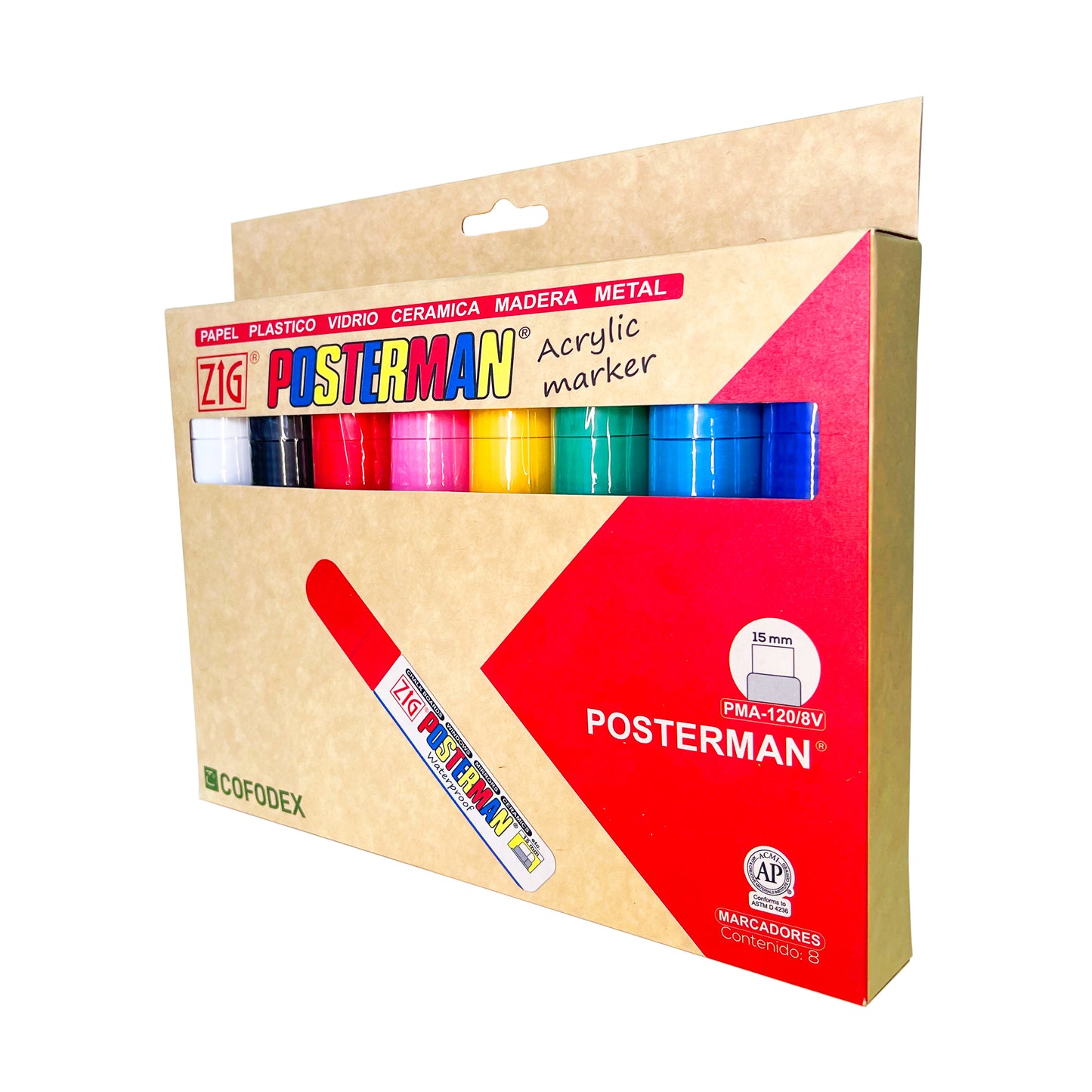 KIT MARCADORES POSTERMAN ORIGINAL PMA-120/8V