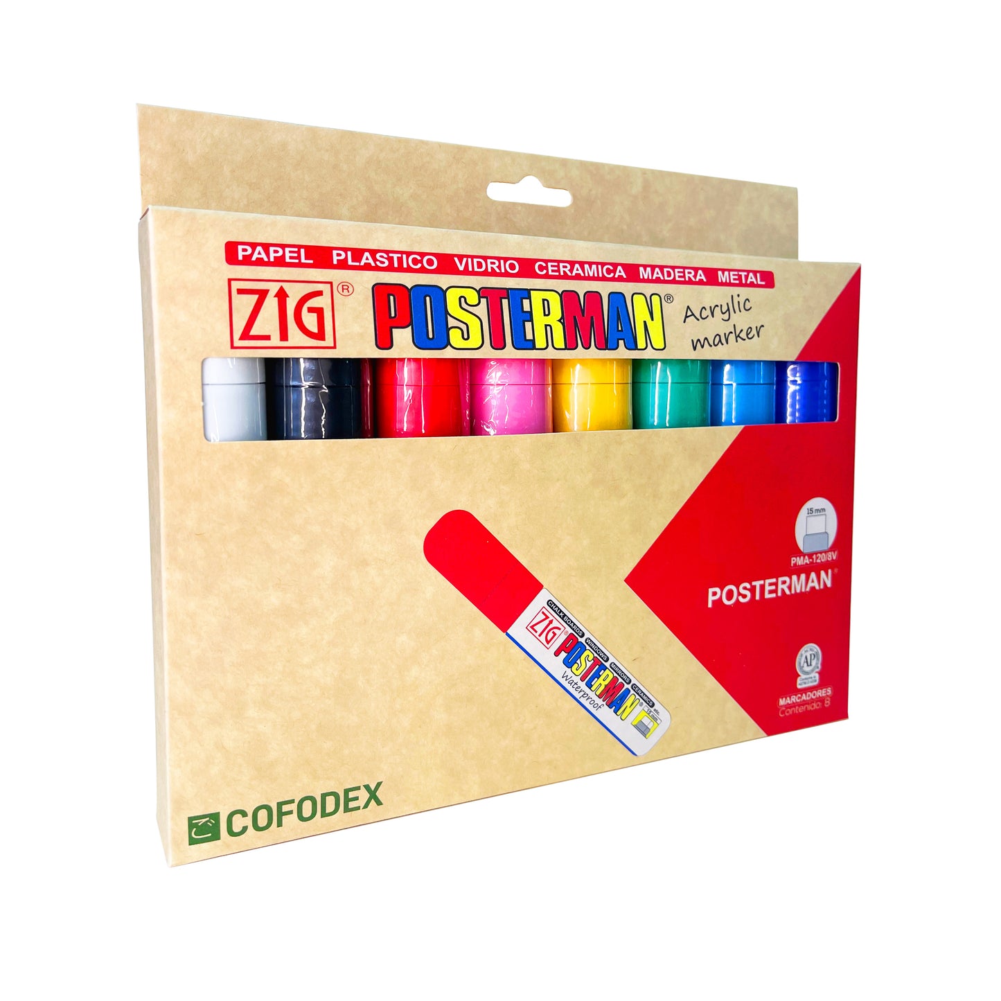 KIT MARCADORES POSTERMAN ORIGINAL PMA-120/8V