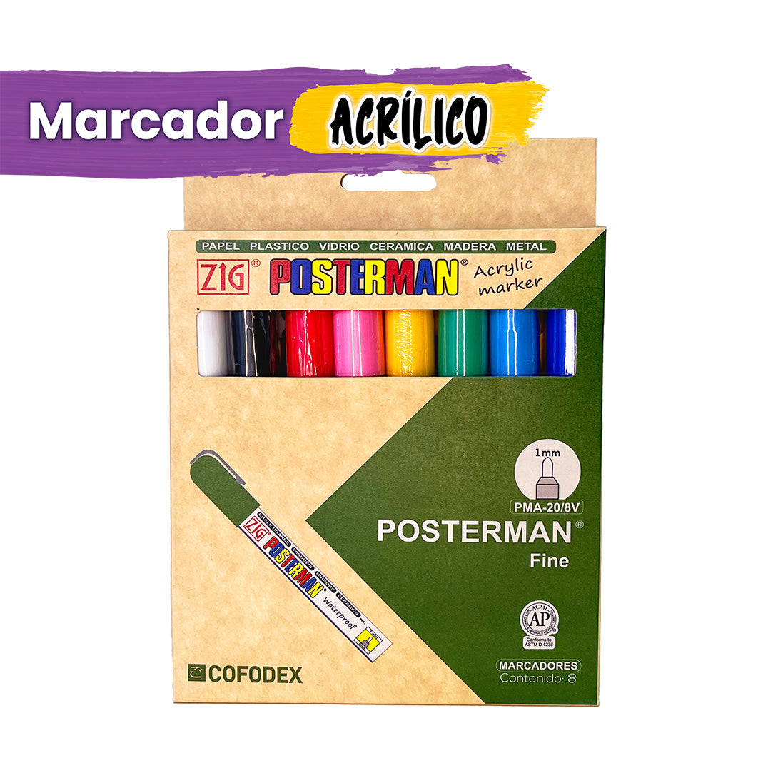 KIT MARCADORES POSTERMAN ORIGINAL PMA-20/8V