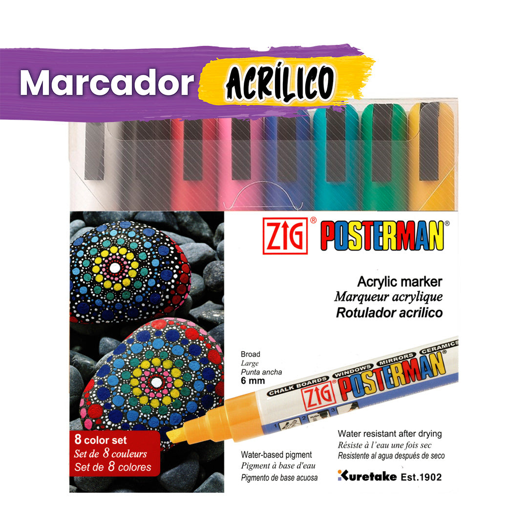 KIT MARCADORES POSTERMAN ORIGINAL PMA-50/8V