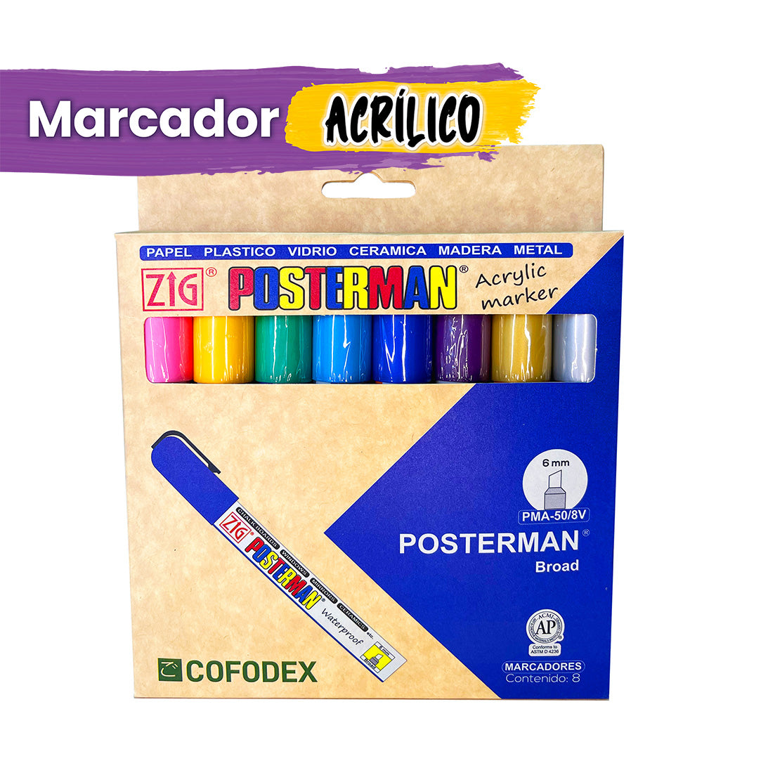 KIT MARCADORES POSTERMAN ORIGINAL PMA-50/8V
