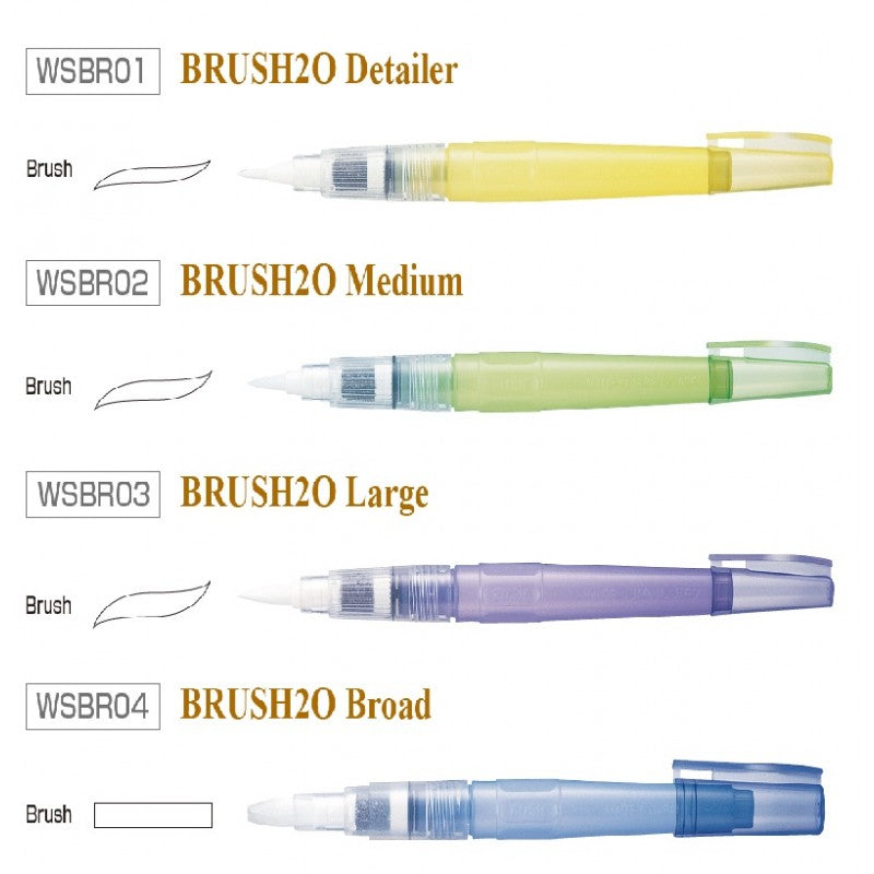 KIT DE PINCELES WATER BRUSH RECARGABLES X 4 UNIDADES