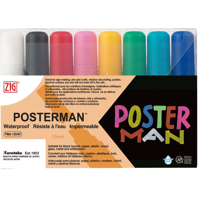 KIT MARCADORES POSTERMAN ORIGINAL PMA-120/8V