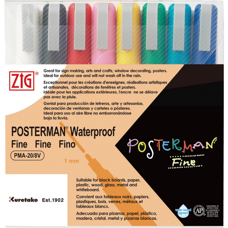 KIT MARCADORES POSTERMAN ORIGINAL PMA-20/8V