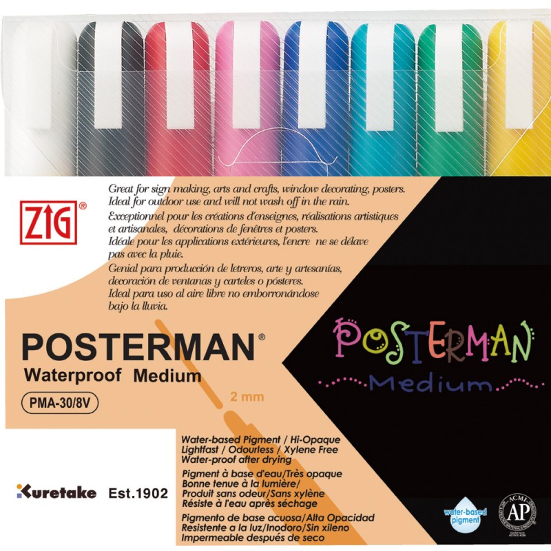 KIT MARCADORES POSTERMAN ORIGINAL PMA-30/8V