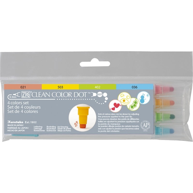 KIT DE MARCADORES PUNTILLISMO X 4 UNIDADES