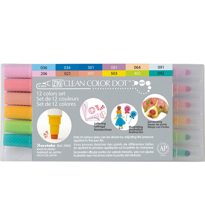 KIT DE MARCADORES PUNTILLISMO X 12 UNIDADES