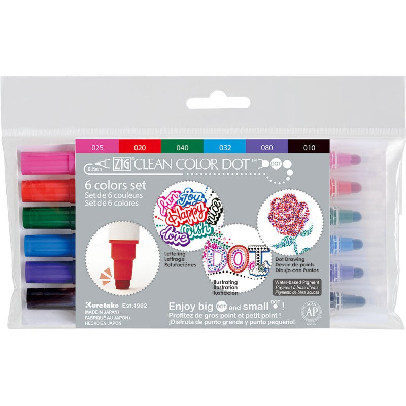 KIT DE MARCADORES PUNTILLISMO X 6 UNIDADES