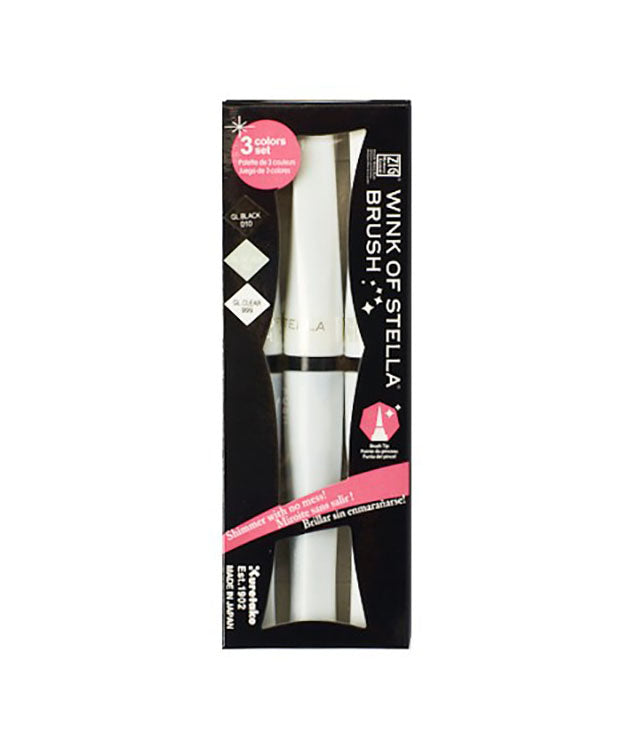 KIT MARCADORES GLITTER STELLA BRUSH X 3 UNIDADES