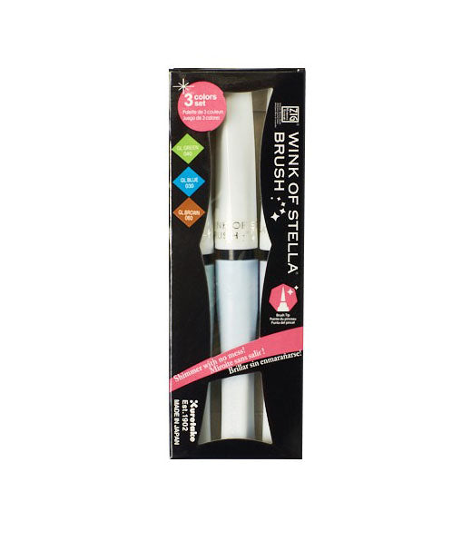 KIT MARCADORES GLITTER STELLA BRUSH X 3 UNIDADES