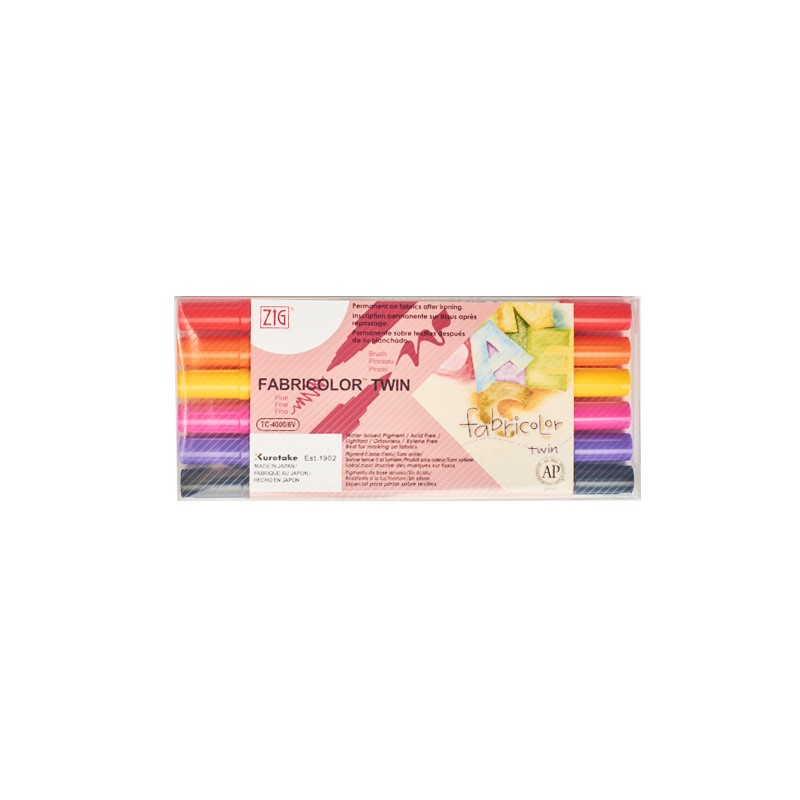 KIT DE MARCADORES PARA TELA DOBLE PUNTA X 6 UNIDADES