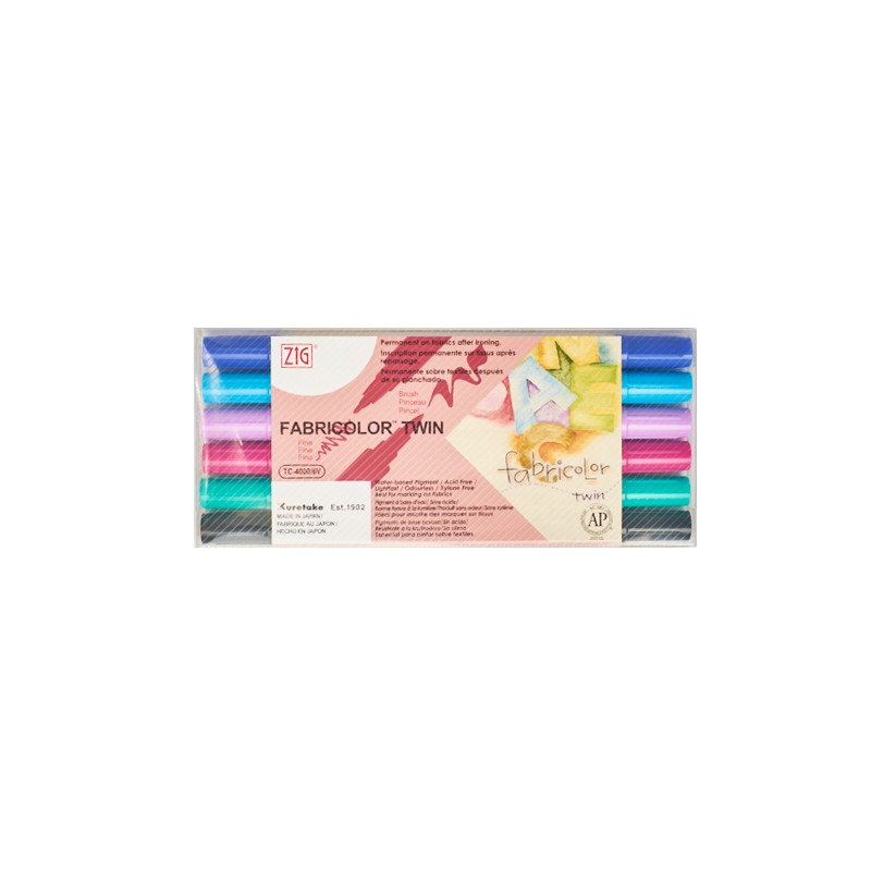 KIT DE MARCADORES PARA TELA DOBLE PUNTA X 6 UNIDADES