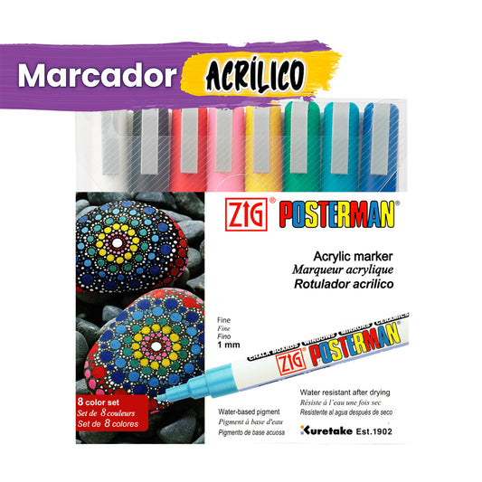 KIT MARCADORES POSTERMAN ORIGINAL PMA-20/8V