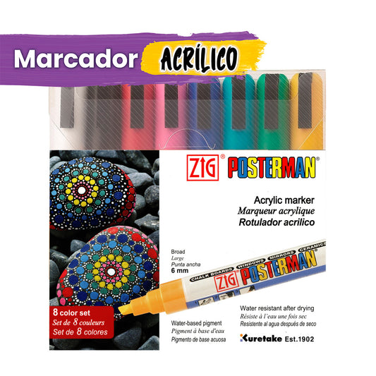 KIT MARCADORES POSTERMAN ORIGINAL PMA-50/8V