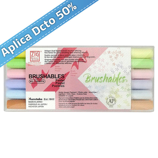 KIT DE MARCADORES BRUSHABLES X 6 UNIDADES