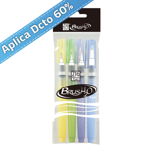 KIT DE PINCELES WATER BRUSH RECARGABLES X 4 UNIDADES