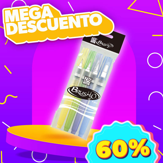 KIT DE PINCELES WATER BRUSH RECARGABLES X 4 UNIDADES